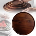 thumbnail image 1 of 5 Inch Rustic Walnut Wooden Cake Tray A – Miyuadkai Solid Wood Serving Tray Square Rectangle Platter, Tea Tray Coffee Table Tray for Home Decor, 1 of 9