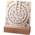 thumbnail image 1 of 5 Inch Rustic Wooden Perpetual Calendar Desk Display, Never Buy a Yearly Calendar Again Perfect for Home, Office, or Gift Easy Date Tracking with Rotating Design, 1 of 7