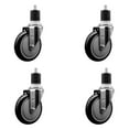 thumbnail image 1 of 5 Inch SS Black Poly Wheel Swivel 1-7/8 Inch Expanding Stem Caster Set SCC, 1 of 2