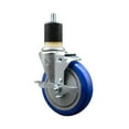 thumbnail image 1 of 5 Inch SS Blue Poly Swivel 1-7/8 Inch Expanding Stem Caster with Brake SCC, 1 of 2