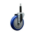 thumbnail image 1 of 5 Inch SS Blue Poly Wheel Swivel 3/4 Inch Expanding Stem Caster SCC, 1 of 2