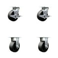 thumbnail image 1 of 5 Inch SS Glass Filled Nylon Caster Set with 2 Brakes/Swivel Lock 2 Rigid SCC, 1 of 2