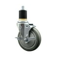 thumbnail image 1 of 5 Inch SS Gray Poly Swivel 1-7/8 Inch Expanding Stem Caster with Brake SCC, 1 of 2