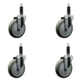 thumbnail image 1 of 5 Inch Gray Poly Wheel Swivel 1 Inch Expanding Stem Caster Set SCC, 1 of 2