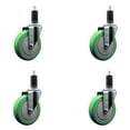 thumbnail image 1 of 5 Inch SS Green Poly Wheel Swivel 1-1/4 Inch Expanding Stem Caster Set SCC, 1 of 2