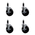 thumbnail image 1 of 5 Inch SS Hard Rubber Swivel 1-1/8 Inch Expanding Stem Caster Set with Brake SCC, 1 of 2