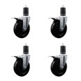 thumbnail image 1 of 5 Inch SS Hard Rubber Swivel 1-5/8 Inch Expand Stem Caster Set Total Lock Brake, 1 of 2