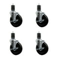 thumbnail image 1 of 5 Inch SS Hard Rubber Swivel 1-5/8 Inch Expanding Stem Caster Set with Brake SCC, 1 of 2