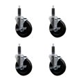 thumbnail image 1 of 5 Inch SS Hard Rubber Swivel 1 Inch Expanding Stem Caster Set with Brake SCC, 1 of 2