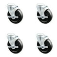 thumbnail image 1 of 5 Inch SS Hard Rubber Wheel Swivel Bolt Hole Caster Set with Brake SCC, 1 of 2