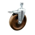 thumbnail image 1 of 5 Inch SS High Temp Phenolic 12mm Threaded Stem Caster with Total Lock Brake, 1 of 2