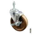 thumbnail image 1 of 5 Inch SS High Temp Phenolic Swivel 3/8 Inch Threaded Stem Caster with Brake SCC, 1 of 2