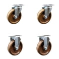 thumbnail image 1 of 5 Inch SS High Temp Phenolic Swivel Top Plate Caster Set with 2 Rigid SCC, 1 of 2