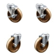 thumbnail image 1 of 5 Inch SS High Temp Phenolic Wheel Swivel Bolt Hole Caster Set with 2 Brake SCC, 1 of 2