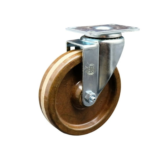 5 Inch SS High Temp Phenolic Wheel Swivel Top Plate Caster Service Caster Brand