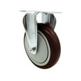 thumbnail image 1 of 5 Inch SS Maroon Polyurethane Wheel Rigid Top Plate Caster Service Caster Brand, 1 of 2