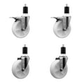 thumbnail image 1 of 5 Inch SS Nylon Swivel 1-1/2 Inch Expanding Stem Caster Set 2 Total Lock Brakes, 1 of 2