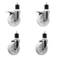 thumbnail image 1 of 5 Inch SS Nylon Swivel 1-7/8 Inch Expanding Stem Caster Set 2 Total Lock Brakes, 1 of 2