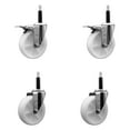 thumbnail image 1 of 5 Inch SS Nylon Swivel 3/4 Inch Expanding Stem Caster Set 2 Total Lock Brakes, 1 of 2