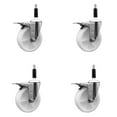thumbnail image 1 of 5 Inch SS Nylon Swivel 7/8 Inch Expanding Stem Caster Set Total Lock Brake, 1 of 2