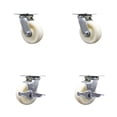 thumbnail image 1 of 5 Inch SS Nylon Swivel Caster Set with Delrin Bearings 2 Brakes SCC, 1 of 2
