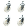 thumbnail image 1 of 5 Inch SS Nylon Wheel Swivel 10mm Threaded Stem Caster Set Service Caster, 1 of 2