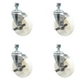 thumbnail image 1 of 5 Inch SS Nylon Wheel Swivel 12mm Threaded Stem Caster Set Brake SCC, 1 of 2