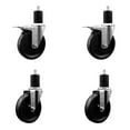 thumbnail image 1 of 5 Inch SS Phenolic Swivel 1-3/4 Inch Expand Stem Caster Set 2 Total Lock Brakes, 1 of 2