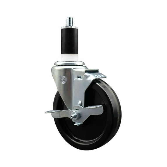 5 Inch SS Phenolic Swivel 1-3/8 Inch Expanding Stem Caster with Brake SCC