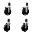thumbnail image 1 of 5 Inch SS Phenolic Swivel 1-5/8 Inch Expand Stem Caster Set 2 Total Lock Brakes, 1 of 2