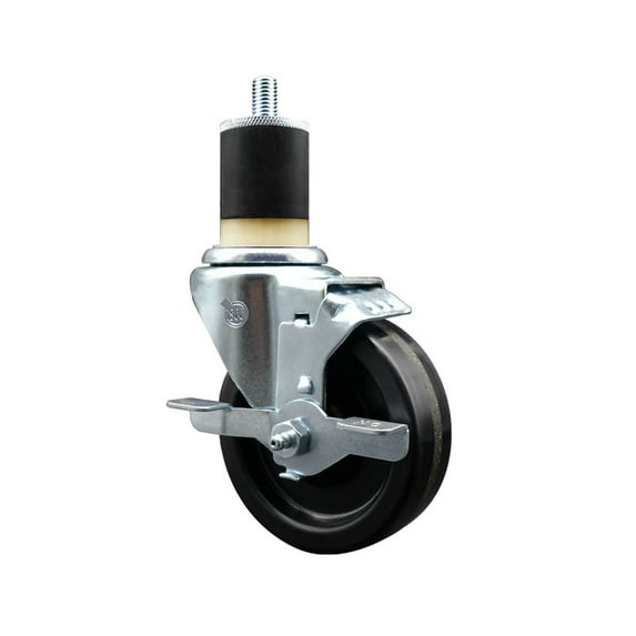 5 Inch SS Phenolic Swivel 1-7/8 Inch Expanding Stem Caster with Brake SCC