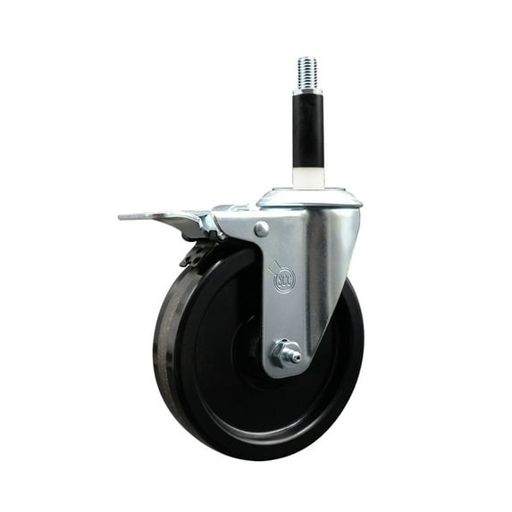 5 Inch Phenolic Swivel 7/8 Inch Expanding Stem Caster Total Lock Brake SCC