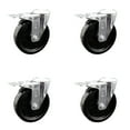 thumbnail image 1 of 5 Inch SS Phenolic Wheel Swivel Bolt Hole Caster Set with Total Lock Brake SCC, 1 of 2