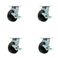 thumbnail image 1 of 5 Inch SS Polyolefin Caster Set with Roller Bearings and Brake/Swivel Lock SCC, 1 of 2