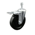 thumbnail image 1 of 5 Inch SS Soft Rubber 10mm Threaded Stem Caster with Total Lock Brake SCC, 1 of 2