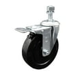 thumbnail image 1 of 5 Inch SS Soft Rubber ½ Inch Threaded Stem Caster with Total Lock Brake SCC, 1 of 2