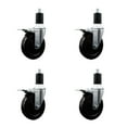 thumbnail image 1 of 5 Inch SS Soft Rubber Swivel 1-1/2 Inch Expanding Stem Caster Set Brake, 1 of 2