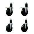 thumbnail image 1 of 5 Inch Soft Rubber Swivel 1-3/4 Inch Expanding Stem Caster Set 2 Brake, 1 of 2