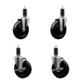 thumbnail image 1 of 5 Inch SS Soft Rubber Wheel Swivel 1-1/4 Inch Expanding Stem Caster Set 2 Brakes, 1 of 2