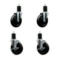 thumbnail image 1 of 5 Inch SS Soft Rubber Wheel Swivel 1-3/4 Inch Expanding Stem Caster Set 2 Brakes, 1 of 2
