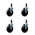 thumbnail image 1 of 5 Inch SS Soft Rubber Wheel Swivel 1 Inch Expanding Stem Caster Set SCC, 1 of 2