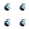thumbnail image 1 of 5 Inch SS Solid Poly Caster Set with Ball Bearings and Brake/Swivel Lock SCC, 1 of 2