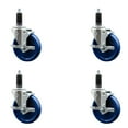 thumbnail image 1 of 5 Inch SS Solid Poly Swivel 1-1/8 Inch Expanding Stem Caster Set with Brake SCC, 1 of 2