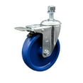 thumbnail image 1 of 5 Inch SS Solid Polyurethane 12mm Threaded Stem Caster with Total Lock Brake, 1 of 2