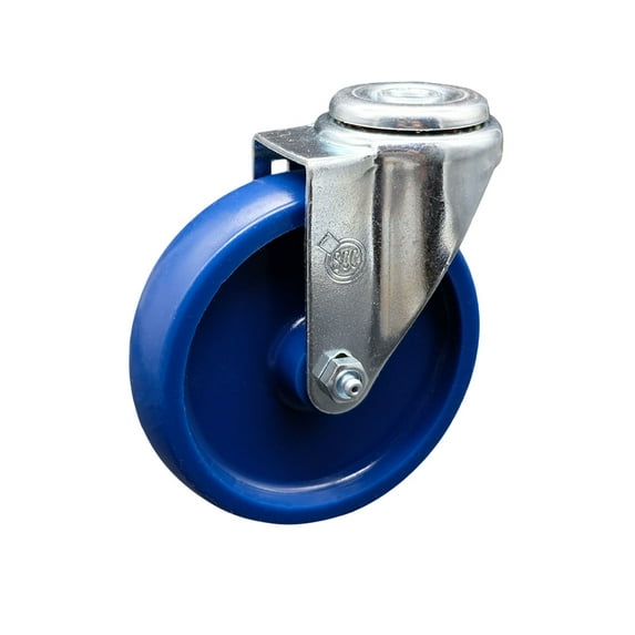5 Inch SS Solid Polyurethane Wheel Swivel Bolt Hole Caster Service Caster Brand