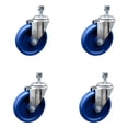 thumbnail image 1 of 5 Inch SS Solid Polyurethane Wheel Swivel ½ Inch Threaded Stem Caster Set SCC, 1 of 2