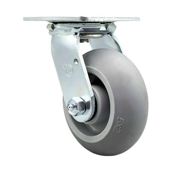 5 Inch SS Thermo Rubber Donut Tread Wheel Swivel Caster with Delrin Bearing SCC