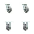 thumbnail image 1 of 5 Inch SS Thermoplastic Caster Set with Roller Bearing 2 Swivel Lock 2 Rigid SCC, 1 of 2
