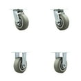 thumbnail image 1 of 5 Inch SS Thermoplastic Rubber Caster Set with Roller Bearing 2 Swivel 2 Rigid, 1 of 2