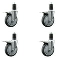 thumbnail image 1 of 5 Inch SS Thermo Rubber Swivel 1-5/8 Inch Expanding Stem Caster Set Brake, 1 of 2
